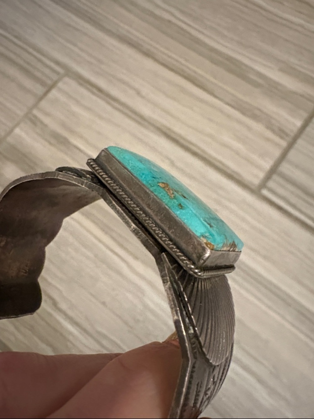 Gary Reeves Vintage Sterling Silver and Turquoise Cuff - Picture 8 of 15